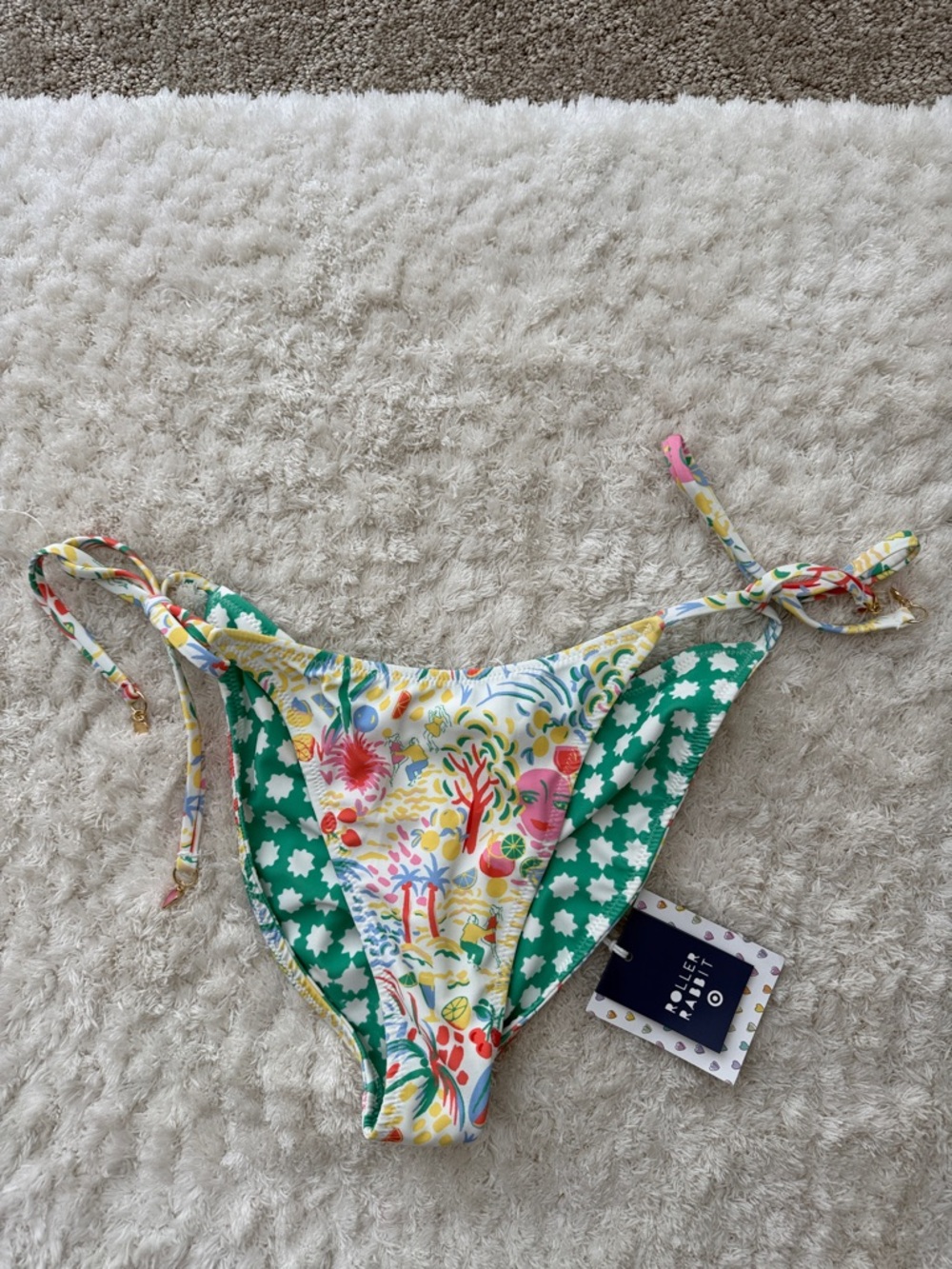 Roller  Rabbit x Target Women's Floral Tie-Side Bikini Bottom with Green Print